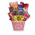 gift basket dispayed on white background
