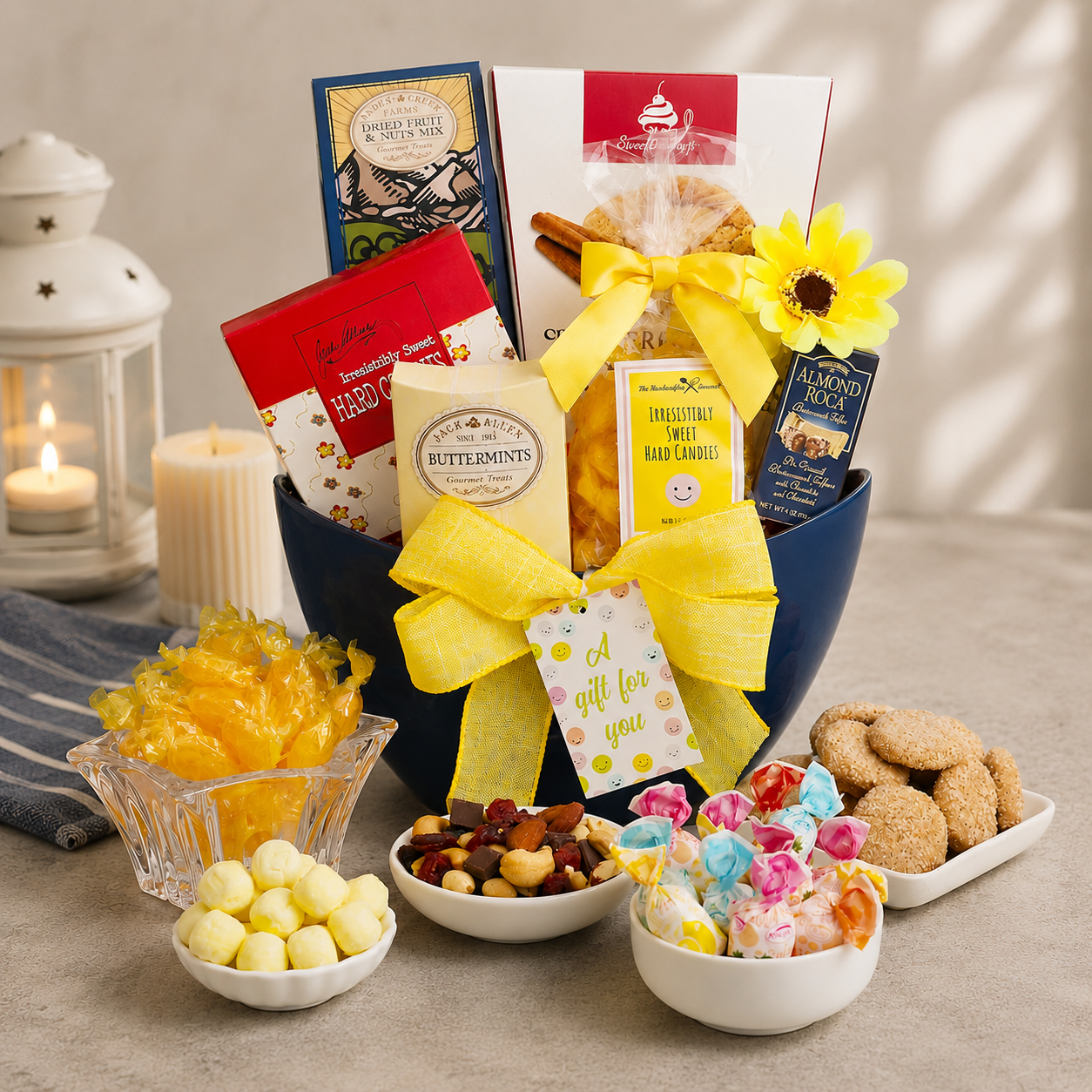 All Smiles Gift Tote gourmet gift basket from Beyond the Bow Gifts