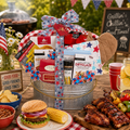 Grillin and Chillin BBQ Gift Father's Day gift basket for dad with gourmet snacks from Beyond the Bow Gifts
