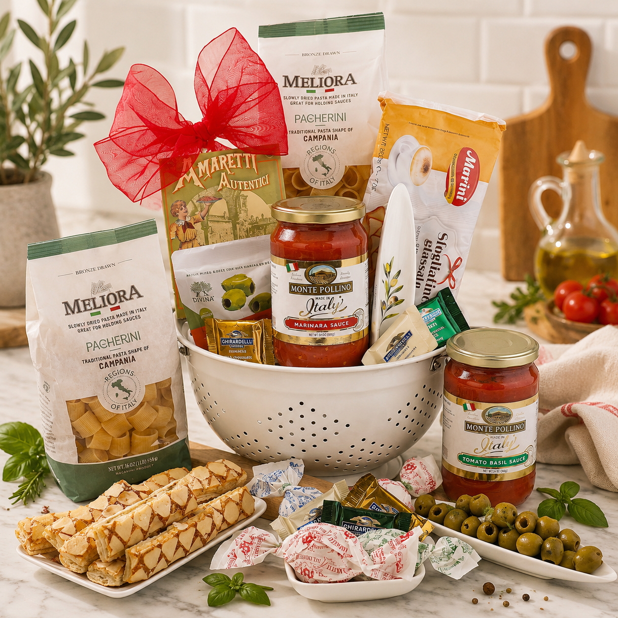 Taste of Italy Gift Basket gourmet gift basket from Beyond the Bow Gifts