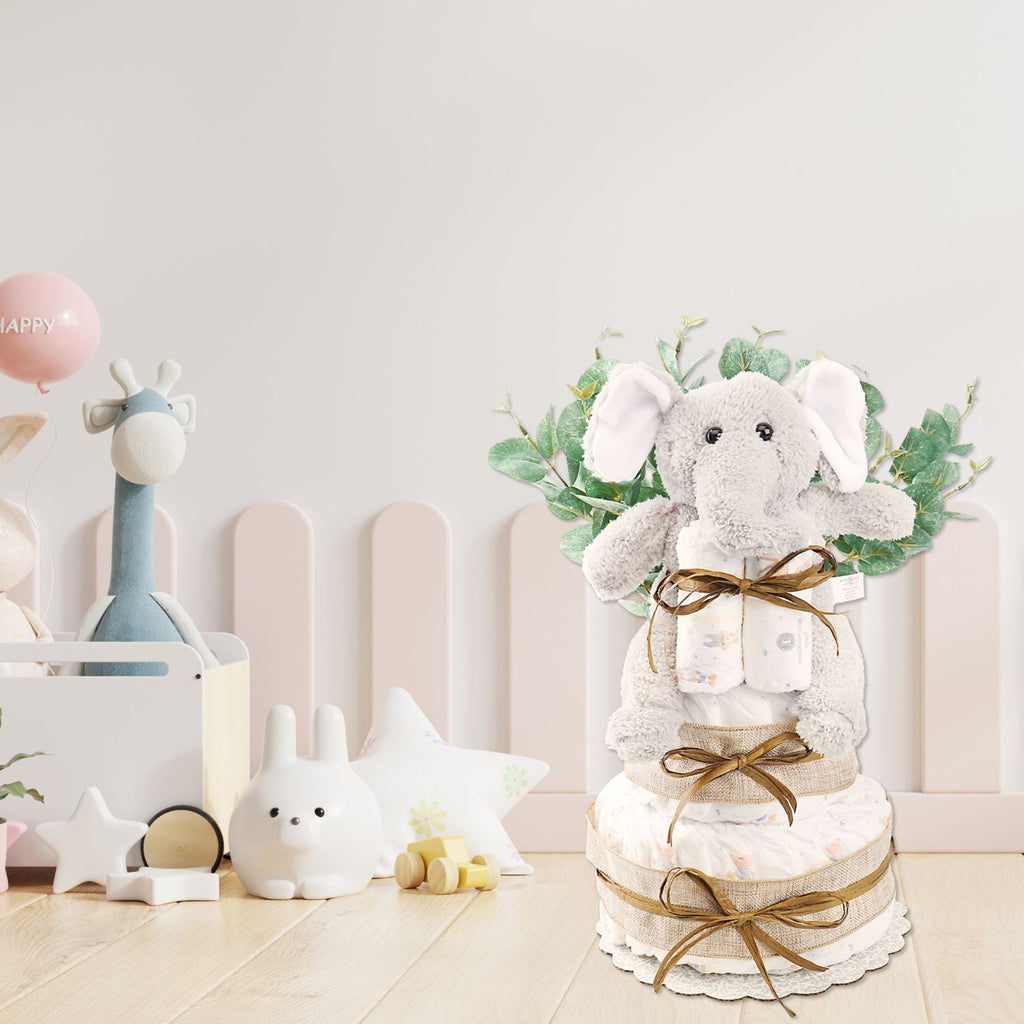 Wild About Baby Two-Tier Diaper Cake Gift – New Baby Gift