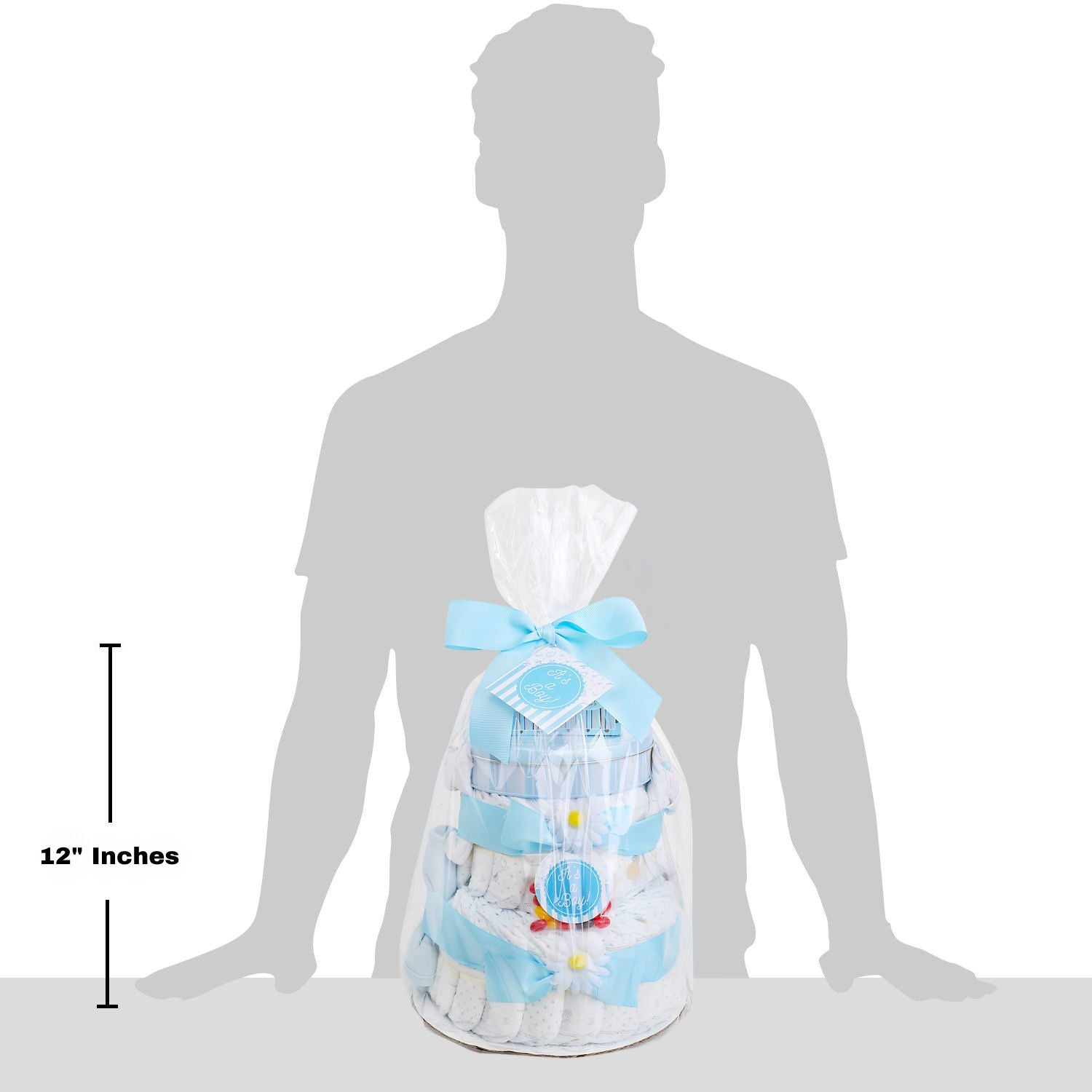 Blue Two- Tier Diaper Cake – New Baby Gift