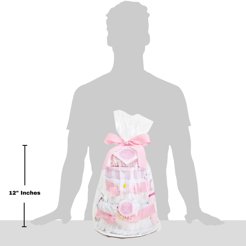 Sweet Baby Girl Diaper Cake Gift – New Baby Gift