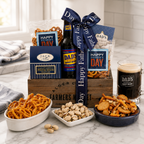 Father's Day Gift Tote Father's Day gift basket for dad with gourmet snacks from Beyond the Bow Gifts
