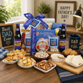 Dad is the Ultimate Cut Above Father's Day Gift Basket Father's Day gift basket for dad with gourmet snacks from Beyond the Bow Gifts