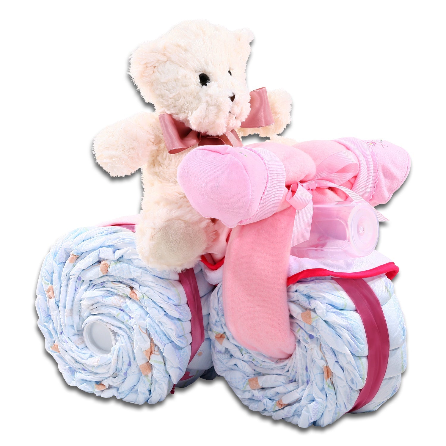 Pink Tricycle Diaper Cake Baby Gift – New Baby Gift