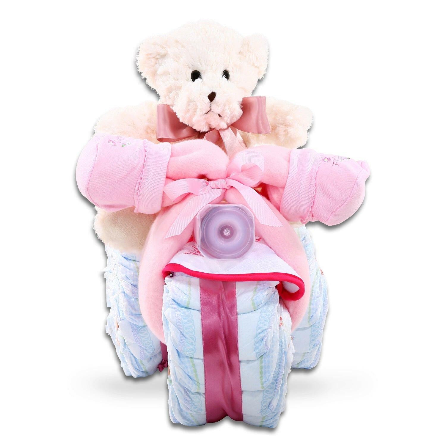 Pink Tricycle Diaper Cake Baby Gift – New Baby Gift