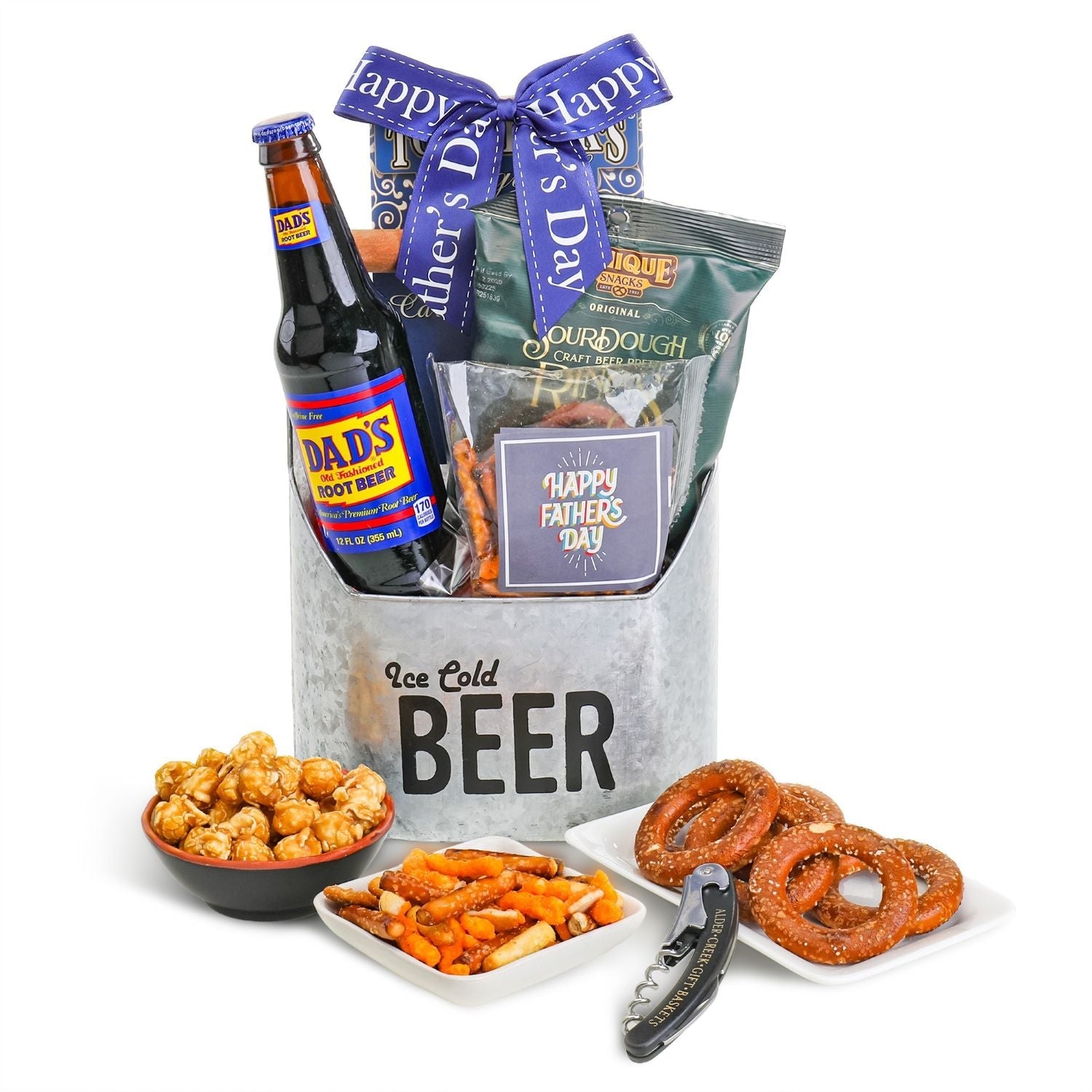 Father's Day Sippin’ Summer Snack Gift Basket – Gourmet Gift for Dad