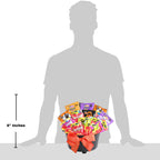 Gift Basket shown in front of a gray human silhouette with a 6-inch height marker on the left.