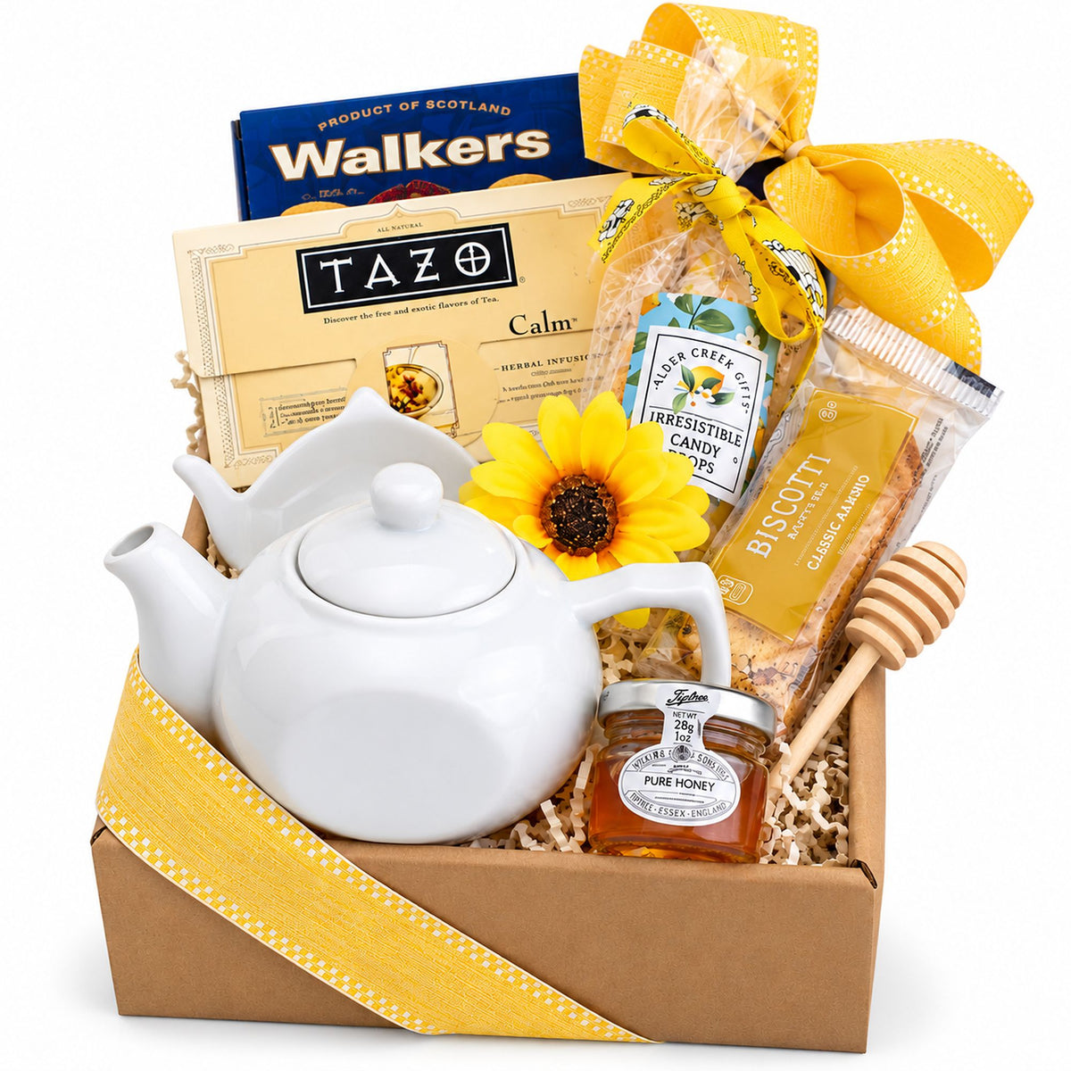 gift basket displayed with white backgroud