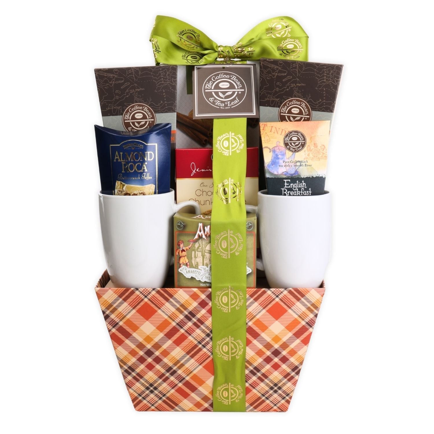 gift basket with contents inside
