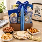 Father's Day Snack & Savor Summer Tote Father's Day gift basket for dad with gourmet snacks from Beyond the Bow Gifts