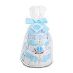 Blue Two-Tier Diaper Cake Gift Basket